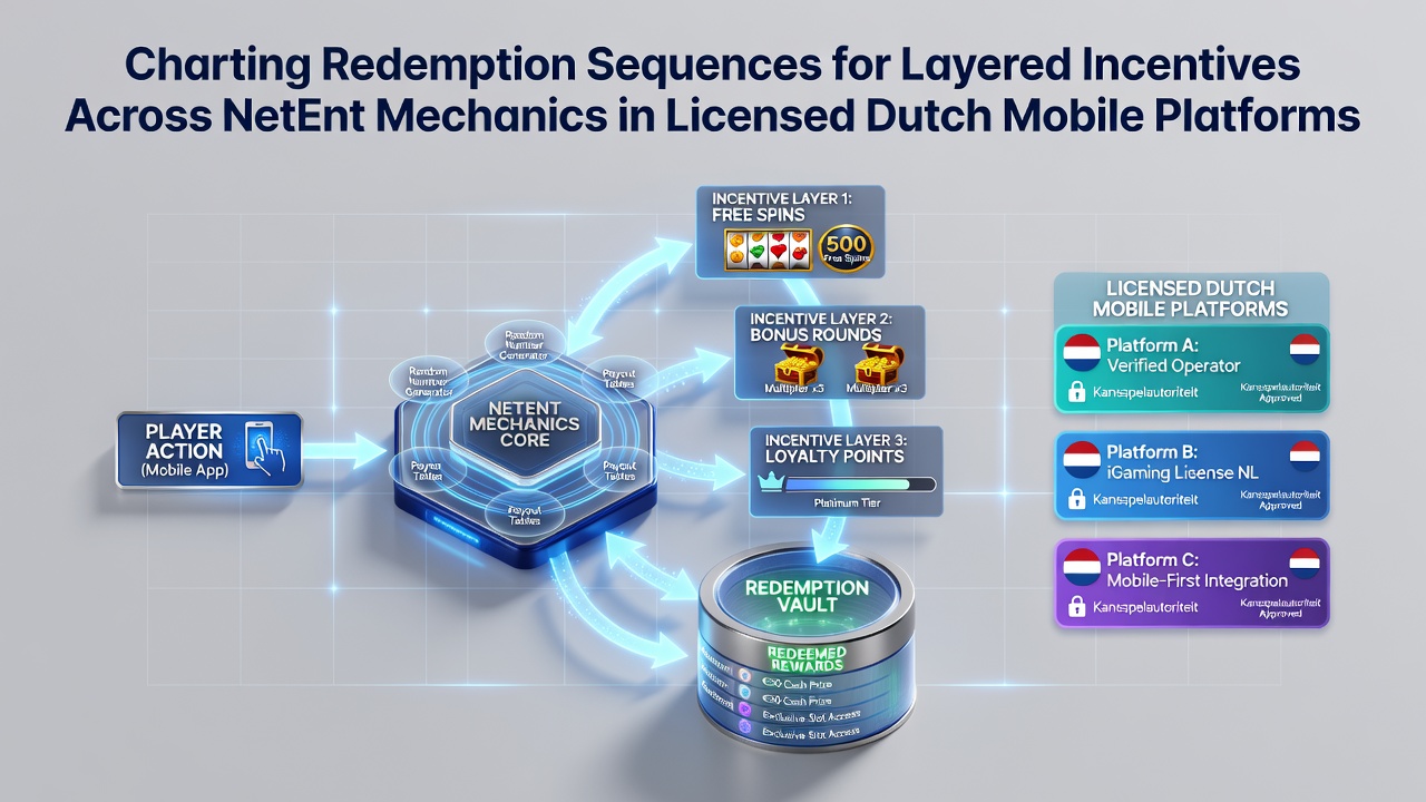 Diagram dat inwisselingssequenties voor gelaagde incentives in NetEnt-slots op mobiele platforms illustreert
