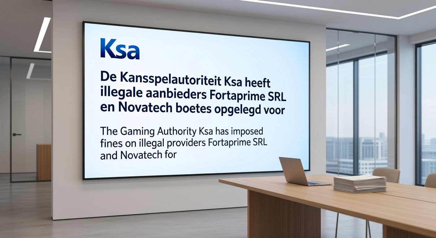 Afbeelding van boetestapel en verbodsborden op illegale goksites, symboliserend de Ksa-handhaving in 2026