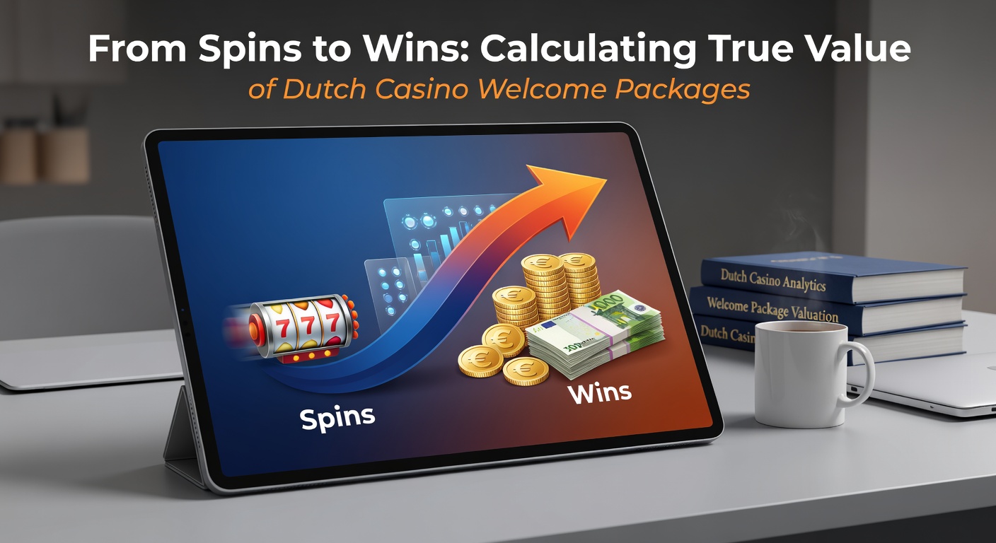 Grafische weergave van een typisch Nederlands casino welkomstpakket met bonusgeld en free spins