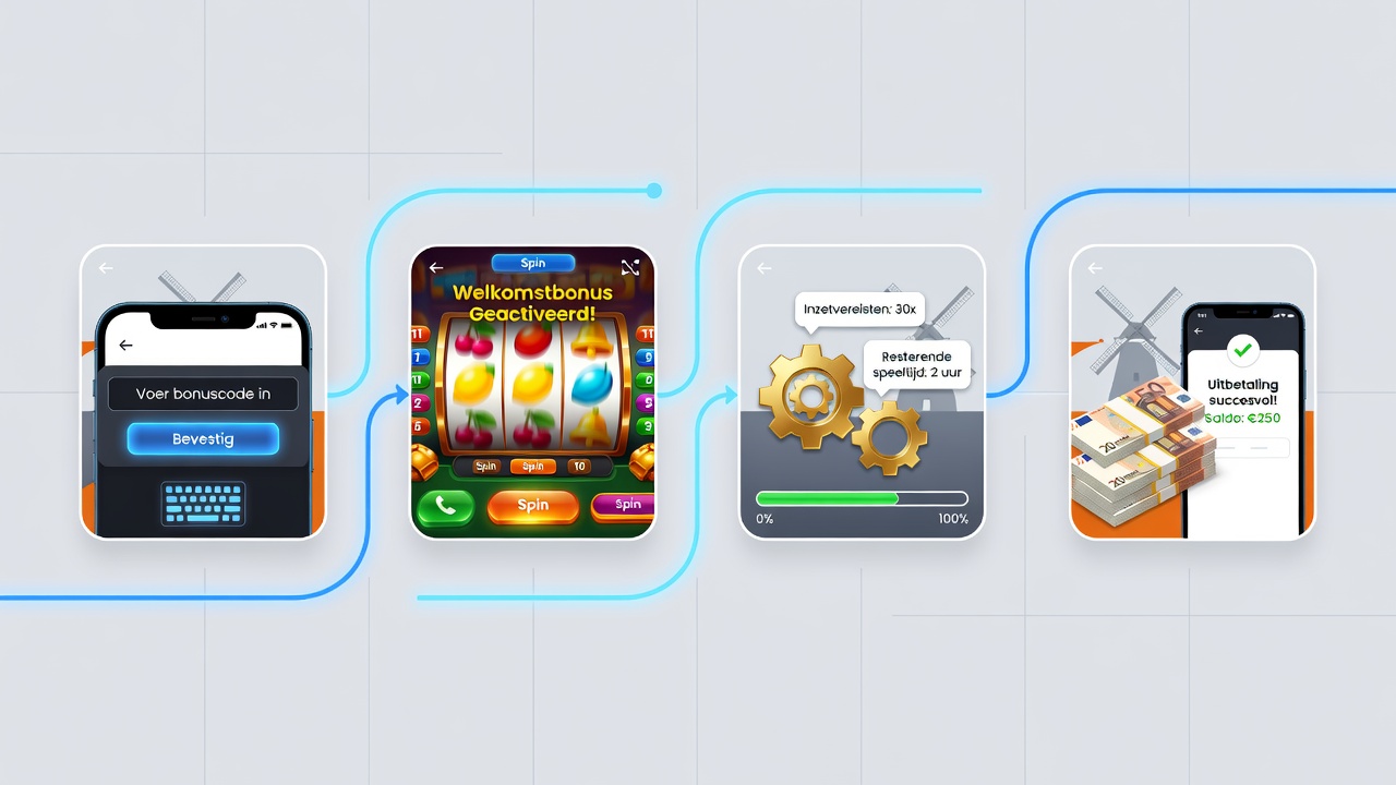 Detail van mobiele interface tijdens het omzetten van NetEnt free spins naar cashable winnings