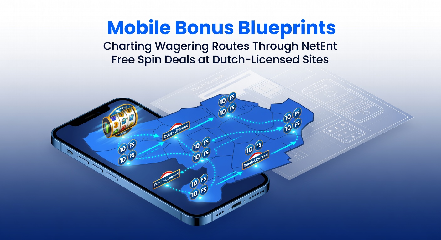 Mobiel scherm met NetEnt free spins bonus op een Nederlands gelicenseerd casino platform, toonend wagering tracker en slotinterface