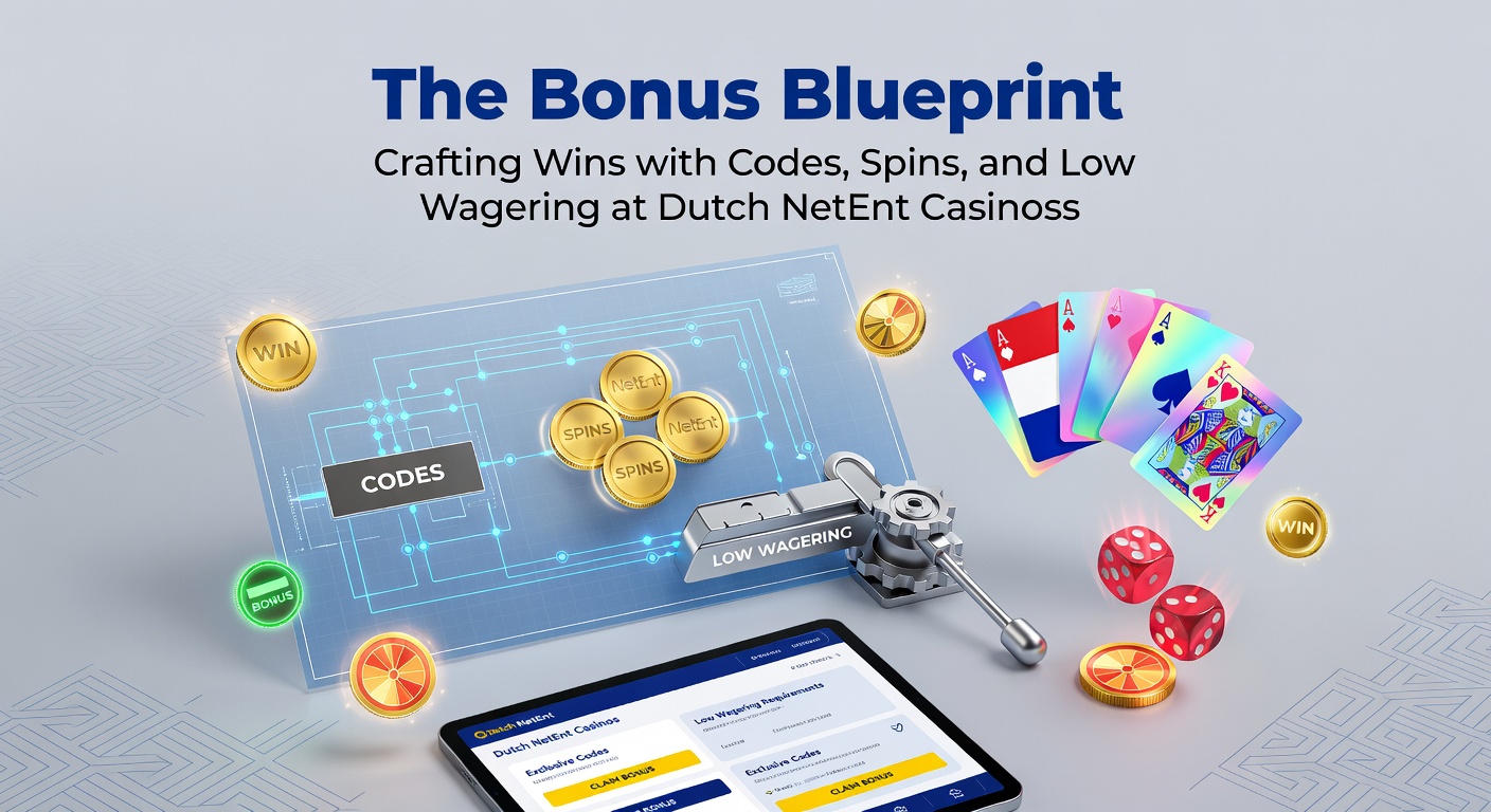 Grafische weergave van een bonus blueprint met codes, spins en lage wagering elementen bij NetEnt slots in Nederlandse casinos