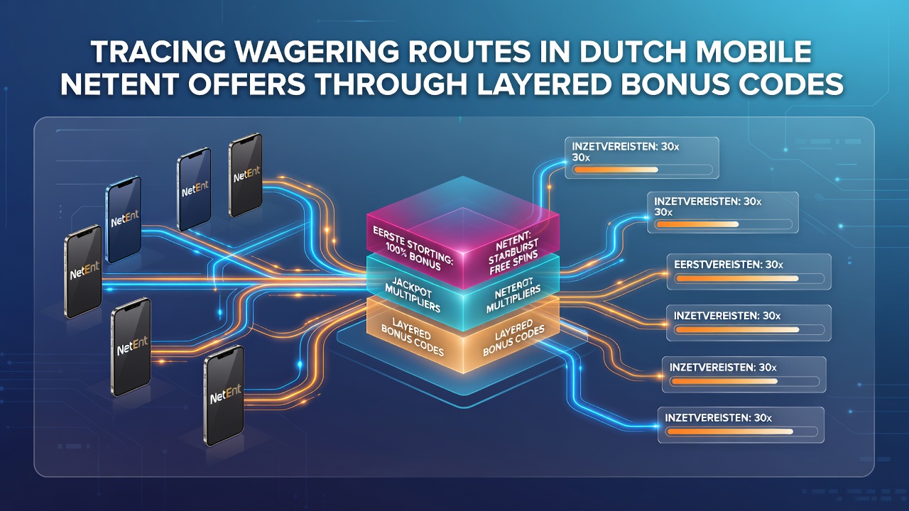 Diagram van inzetvereisten en gelaagde routes in Nederlandse NetEnt mobiele casinos